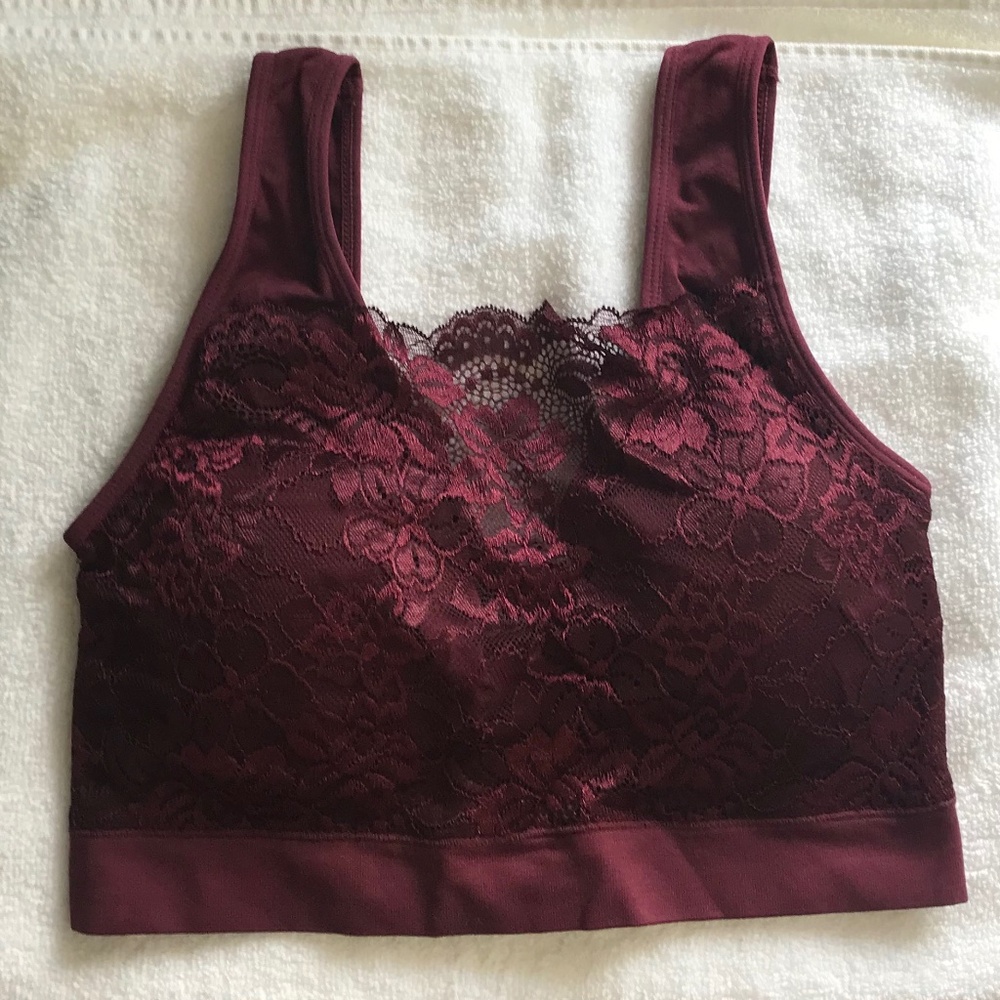 Rhonda Shear Lace Trimmed Bralette Intimates  Sz 1X